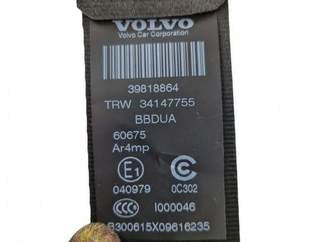 VOLVO XC60 1 generation (2008-2017) Højre bagerste sikkerhedssele 34024991D,34033922D,33042560 28032894