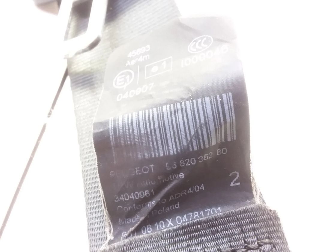 PEUGEOT 3008 1 generation (2017-2024) Bagerste venstre sikkerhedssele 040907,9682036280 14450608