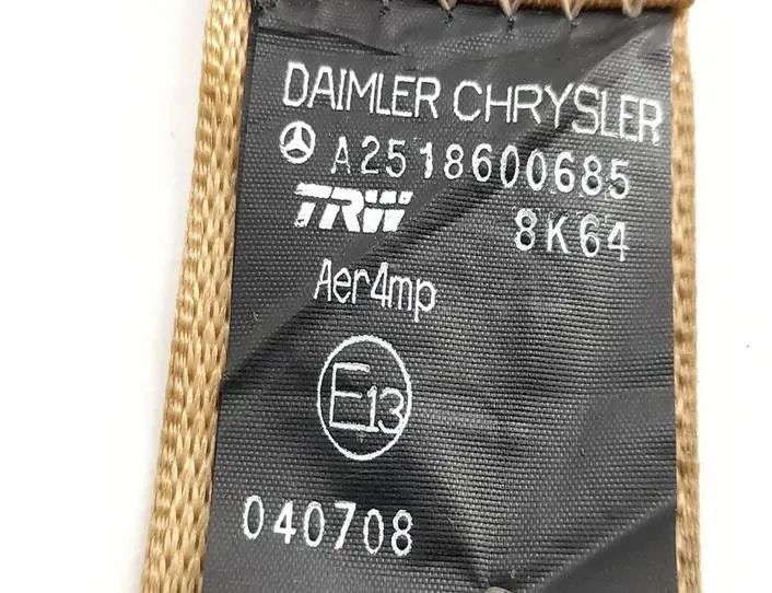 MERCEDES-BENZ R-Class W251 (2005-2017) Højre bagerste sikkerhedssele 2518600685,A2518600685 27156075
