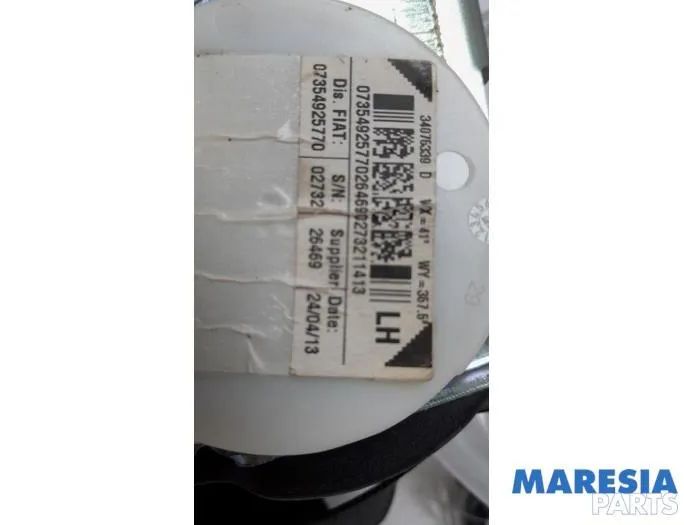 FIAT 500 2 generation (2008-2024) Bagerste venstre sikkerhedssele 07354925770,735492577,26469,34075339D,34022782C,33035173,02732 32741368