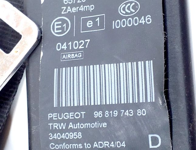 PEUGEOT 3008 1 generation (2010-2016) Forreste højre sikkerhedssele 34071116E,9681974380 28488302