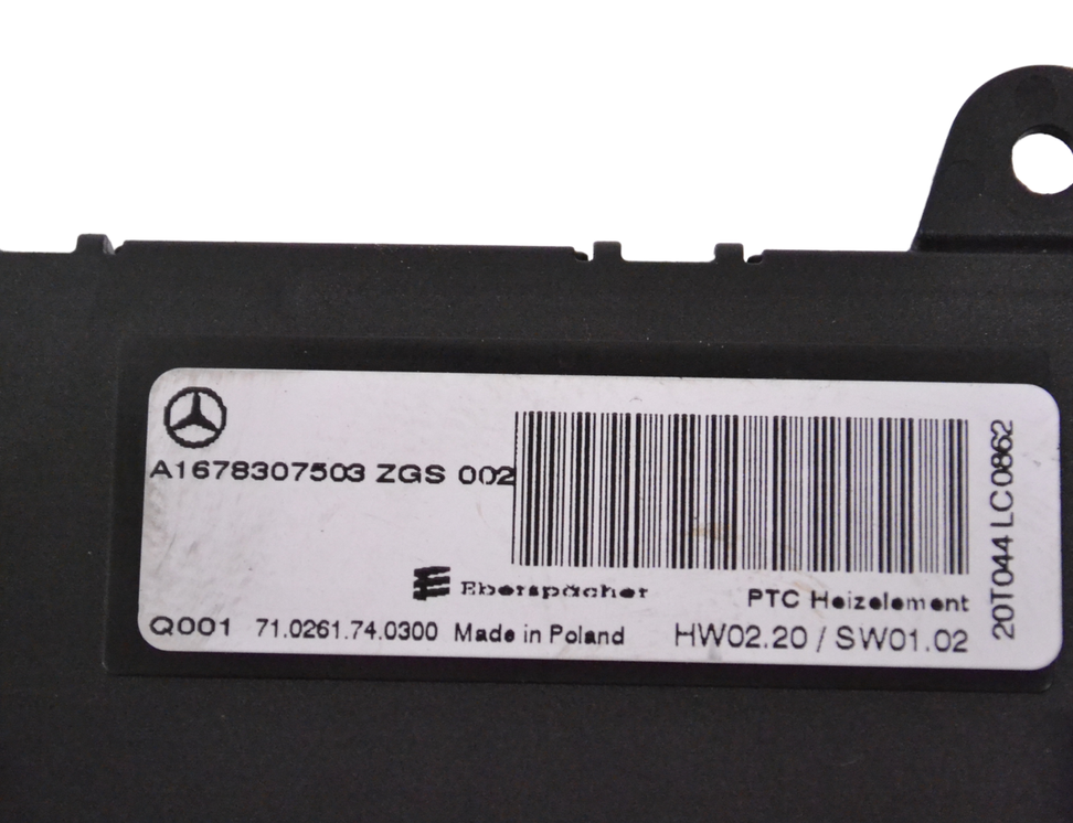 MERCEDES-BENZ GLE W167 (2019-2024) Elektrisk varmelegeme radiator A1678307503 17302633