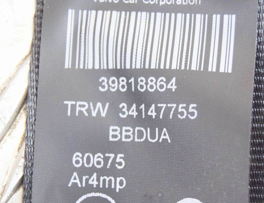 VOLVO XC60 1 generation (2008-2017) Højre bagerste sikkerhedssele 39818864,BAM-PT1-0597,34033922C,34147755,34024991D 12069343