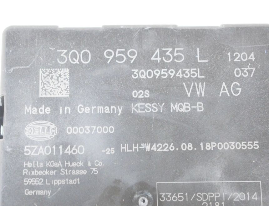 SKODA Superb 3 generation (2015-2023) Nøglefri kontrolenhed 5ZA011460,3Q0959435L,00037000 13932376