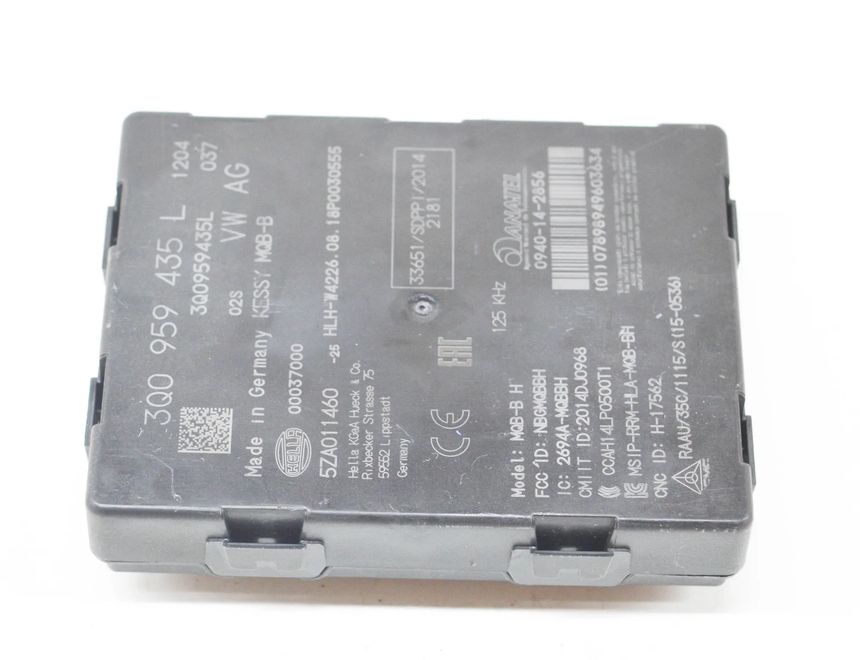 SKODA Superb 3 generation (2015-2023) Nøglefri kontrolenhed 5ZA011460,3Q0959435L,00037000 13932376