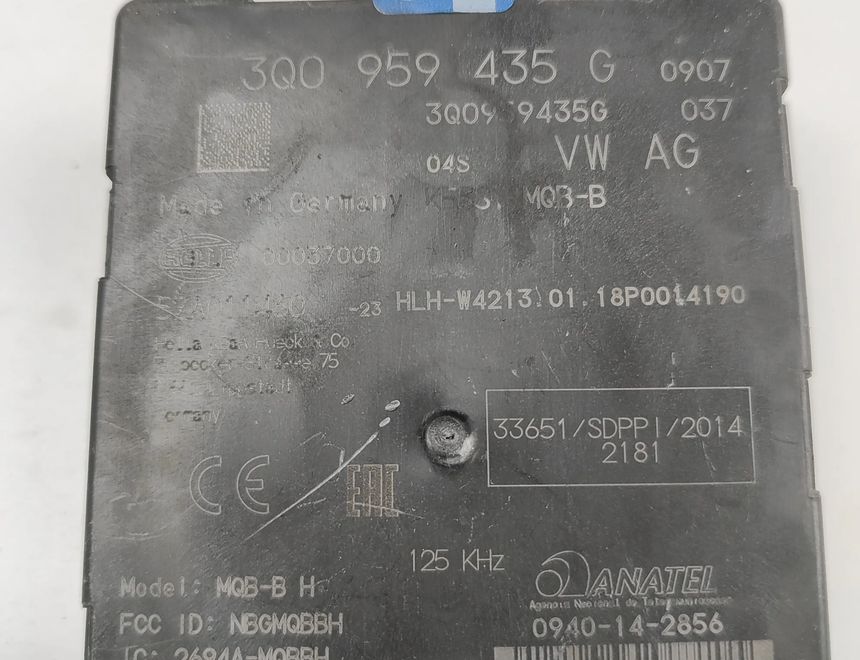 VOLKSWAGEN Passat B8 (2014-2023) Nøglefri kontrolenhed 3Q0959435G 30480220