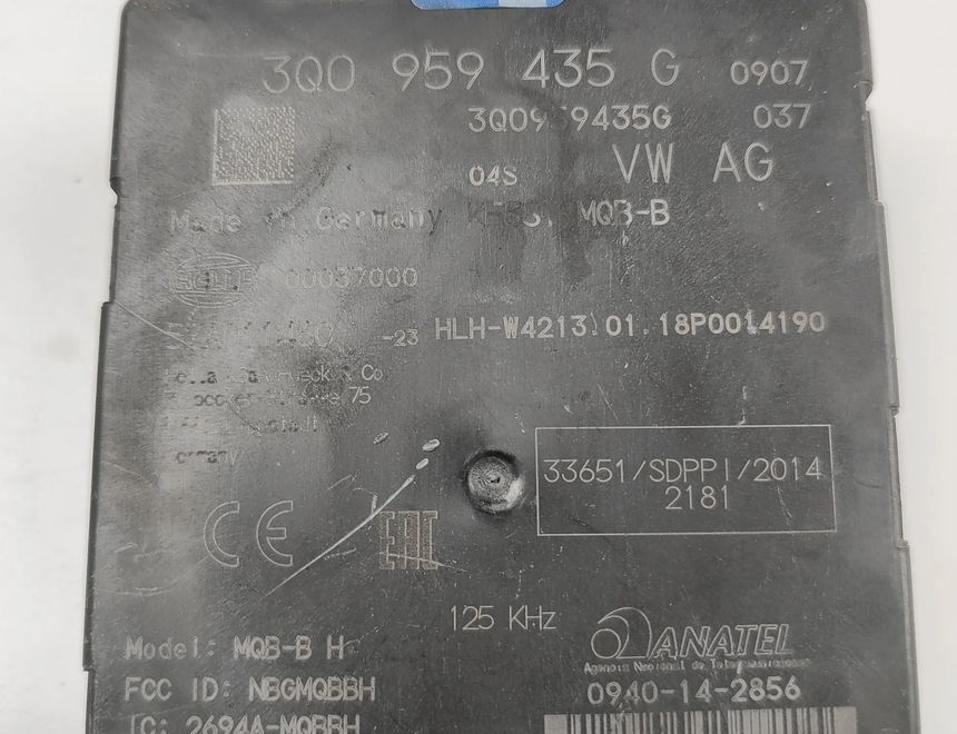 VOLKSWAGEN Passat B8 (2014-2023) Nøglefri kontrolenhed 3Q0959435G 30480220