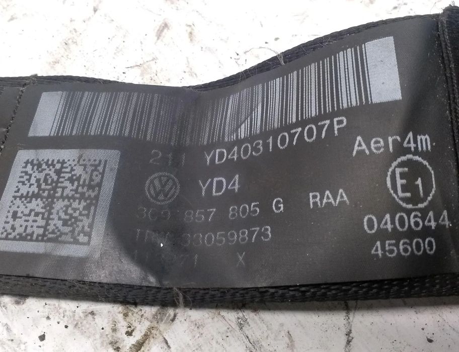VOLKSWAGEN Passat B6 (2005-2010) Bagerste venstre sikkerhedssele 33059772B 27618675
