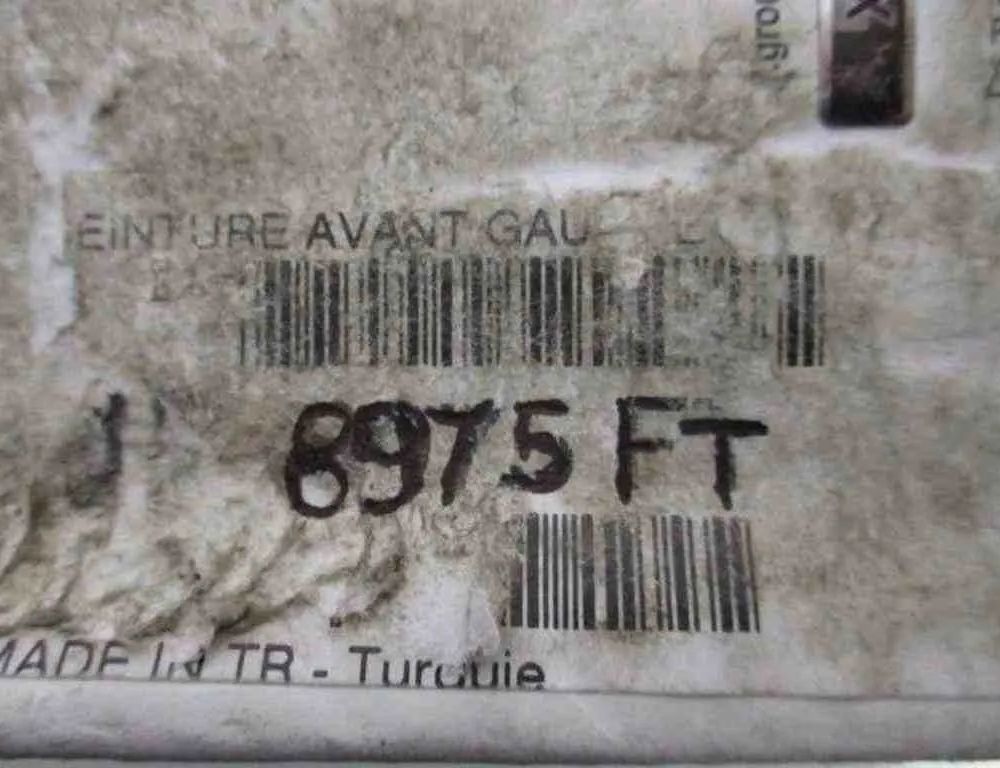 PEUGEOT 308 T7 (2007-2015) Venstre forreste sikkerhedssele 8975FT 32481485