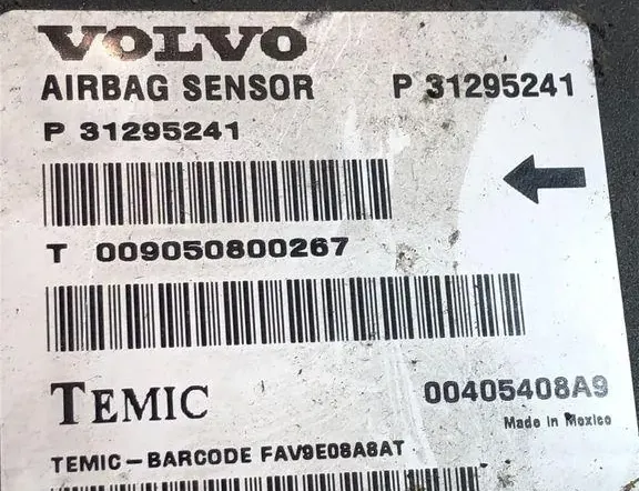 VOLVO XC60 1 generation (2008-2017) SRS kontrolenhed 009050800267,31295241 33320239
