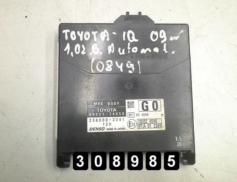 TOYOTA iQ 1 generation (2008-2020) Motorkontrolenhed ECU 28675915