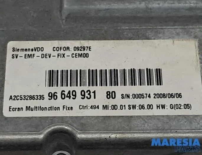 CITROËN C5 2 generation (2008-2017) Navigations system 9664993180,659371,6593Q4 30352393